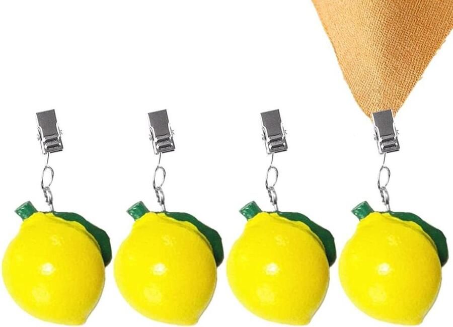 Tafelkleedgewichten citroen 4 stuks voor buiten polyresin Nieuwe titel: Tafelkleedgewichten citroen 4 stuks voor buiten polyresin