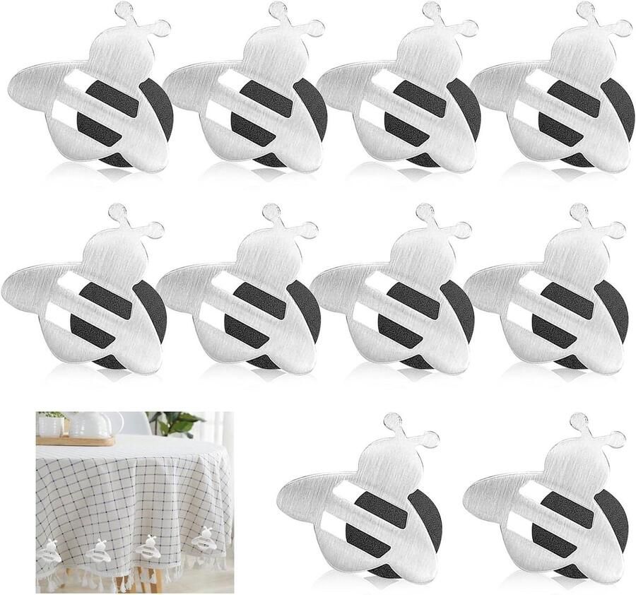 Allecto Plus Tafelkleedgewichten Set van 10 stuks voor buiten Roestvrij staal Gewicht voor tafelkleden Familie feest camping bruiloft Tuin picknick