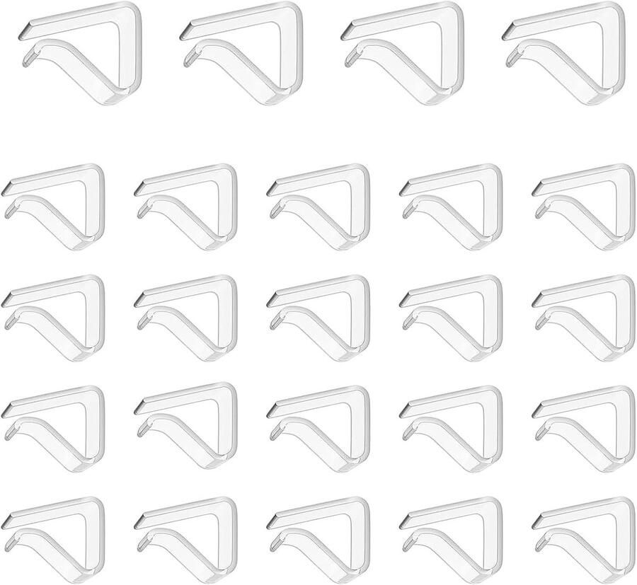 Allecto Plus Tafelkleedklemmen van kunststof voor buiten 24 stuks Transparant Tafelkleedhouders Picknicktafelklemmen Tafelklemmen Tafels vasthouden