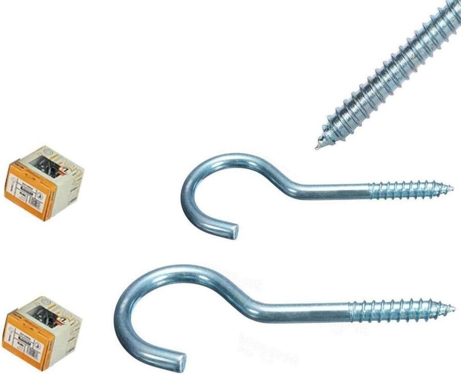 Allecto plus Tafelschroefhaken voor garderobe kleding ophangen 50 stuks 6 cm Metalen wandhaken