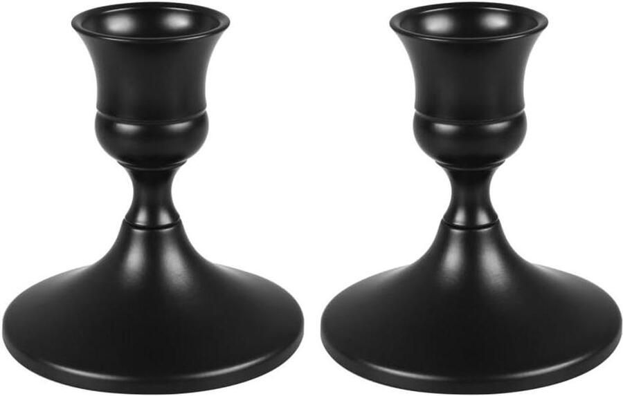 Allecto Plus Taper Kaarsenhouders 2 stuks vintage metalen kamerstokstandaard voor thuis decoratieve kandelaars voor eettafel Kerstmis bruiloft feest jubileumdecoratie