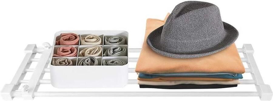 Allecto plus Telescopisch garderobesysteem met kastscheider uittrekbaar rek voor keuken koelkast boekenkast verstelbaar van 73 2 cm tot 128 cm