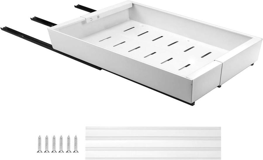 Allecto plus Telescopische Kastorganizer Uittrekbare Lade voor Kast zonder Boren voor Keukenopbergruimte met 3 niveaus