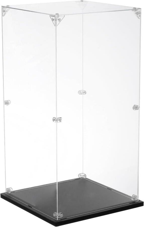 Allecto plus Transparante acryl vitrine 20 x 20 x 40 cm Stofdichte presentatiedoos voor actiefiguren Organizer voor verzameling met zoekwoord