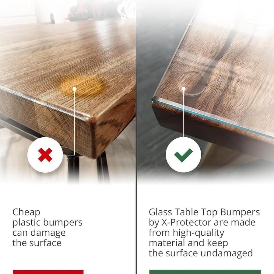 Allecto Plus Transparante antislip glasplaatjes voor eettafels Set van 50 stuks 27 mm Anti-slip pads Schokbestendig Geen lijm Tafelbescherming