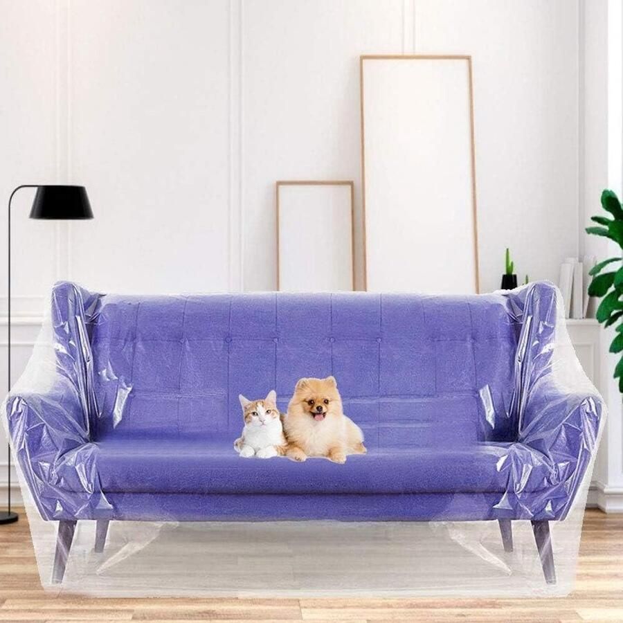 Allecto plus Transparante Bankovertrek 2 x 3 m Kunststof Stofdicht Meubels Bank Fauteuil Meubels Renovatie