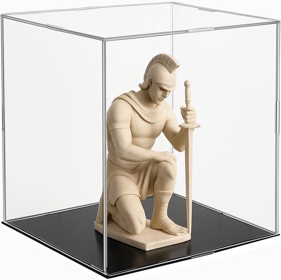 Allecto Plus Transparante Display Case 15 x 15 x 15 cm Acryl Doos Met Stofbescherming Kubus Vitrine Voor Verzamelobjecten en Decoraties Heldere Vitrinekast Met Montagemogelijkheid