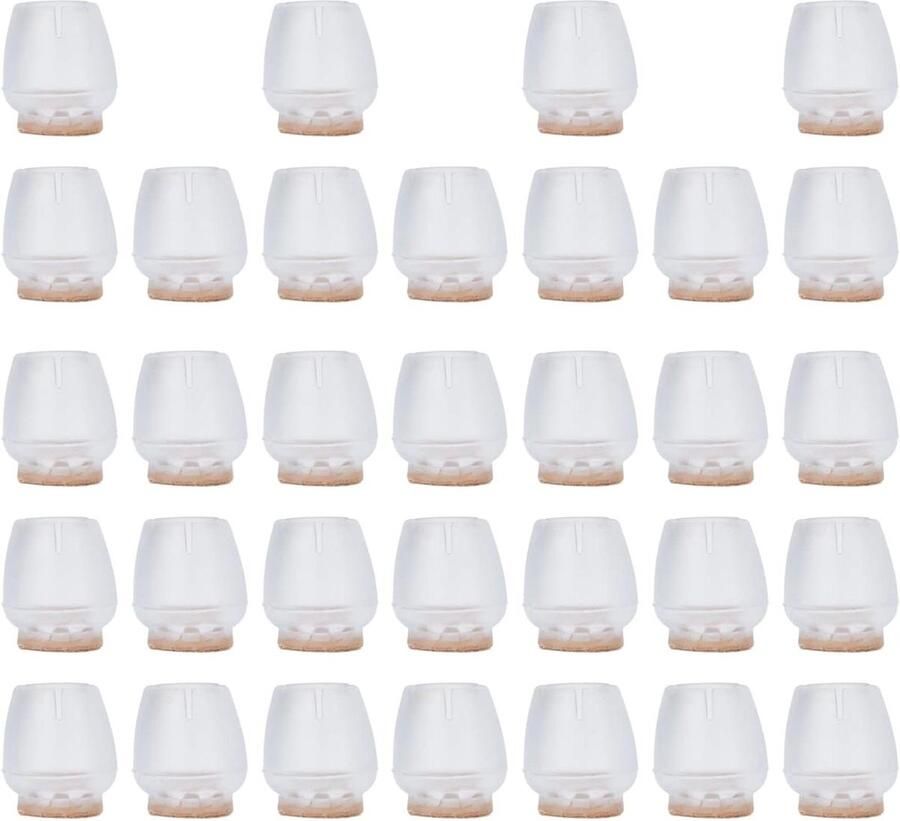 Allecto plus Transparante Meubilair Been Covers Antislip Vloerbeschermers Siliconen Tafels Been Caps 32 Stuks