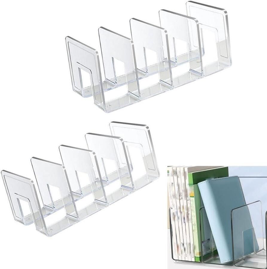 Allecto Plus Transparante scheidingswanden voor kledingkasten en boekenplanken Set van 2 stuks