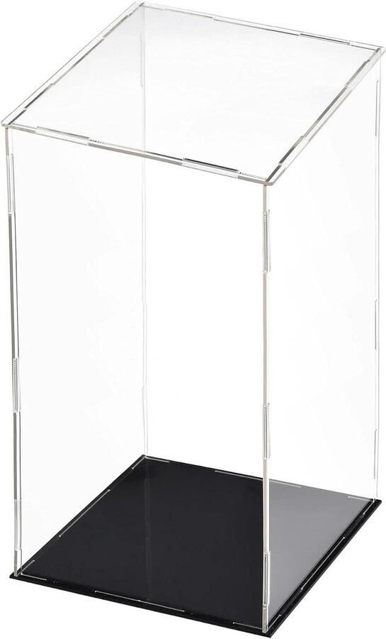 Allecto Plus Transparante vitrinekast acryl 15x15x30 cm stofdichte bescherming verzamelobjecten thuisopslag