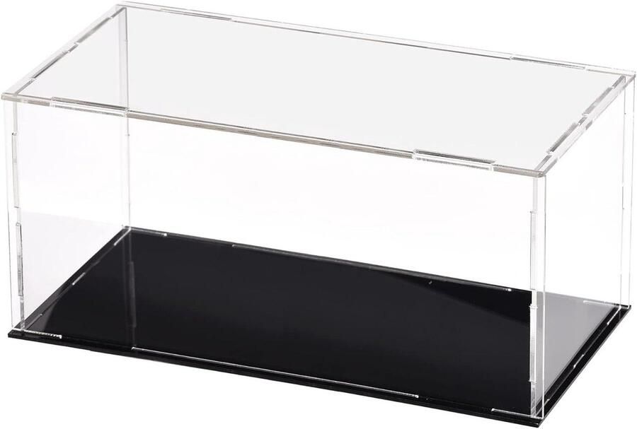 Allecto Plus Transparante vitrinekast van acryl voor figuren en speelgoed 20 x 10 x 10 cm stofdichte bescherming thuisopslag opruimen showcase voor verzamelobjecten