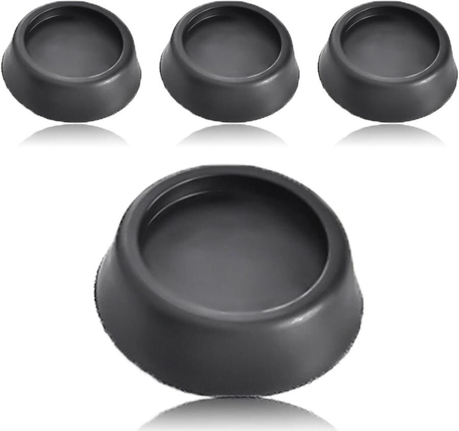 Allecto Plus Trillingsdempers voor wasmachines Meubel Antislippads Accessoires voor vloerbescherming Meubelonderzetters Zwart Set van 8