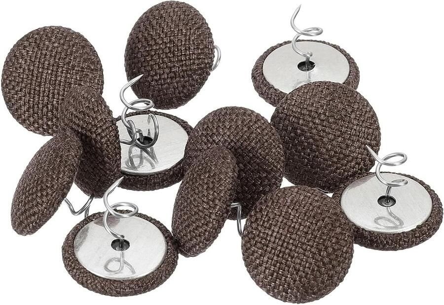 Allecto plus Twist Pin 12 stuks bekledingsstiften 20 mm bedrockstiften stoffen beklede knop-twist-pinnen voor plaid bedrok stoel caddies meubelhoes donkerbruin. Verfraai en bescherm uw meubels met deze handige twist pins
