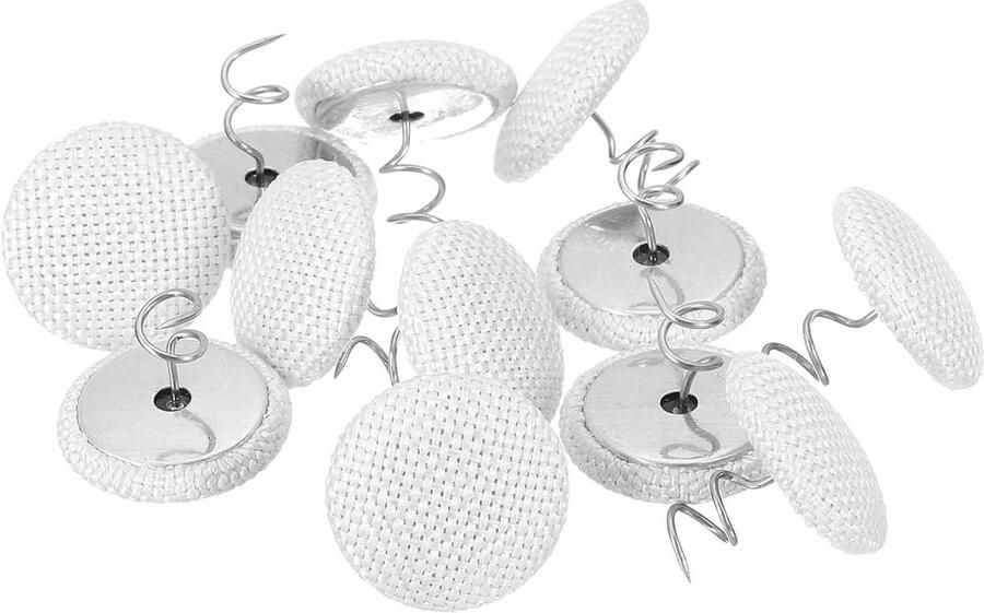 Allecto plus Twist Pin 12 stuks bekledingsstiften 20 mm Wit Voor plaid bedrok stoel Meubelhoes toebehoren