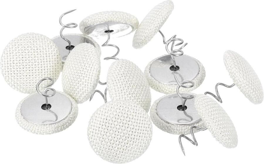 Allecto plus Twist Pin 12 stuks bekledingsstiften 20 mm bedrockstiften stoffen beklede knop-twist-pinnen voor plaid bedrok stoel caddies meubelhoes beige