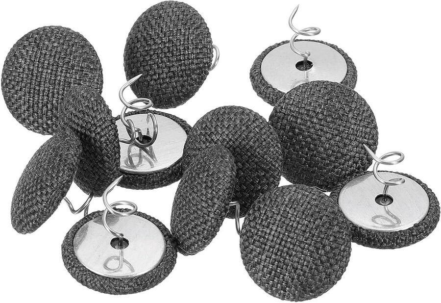 Allecto plus Twist Pin set van 12 stuks voor bekleding Stoffen beklede knop-stiften voor plaid bedrok stoel Grijs 20 mm