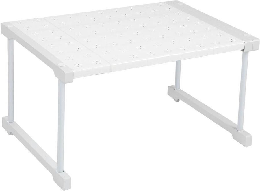 Allecto plus Uitbreidbare Kastplank van Koolstofstaal voor Kast Organizer voor Keukenbadkamer Verstelbaar en Ideale Kledingkastverdeler (26 4-34 6 inch)