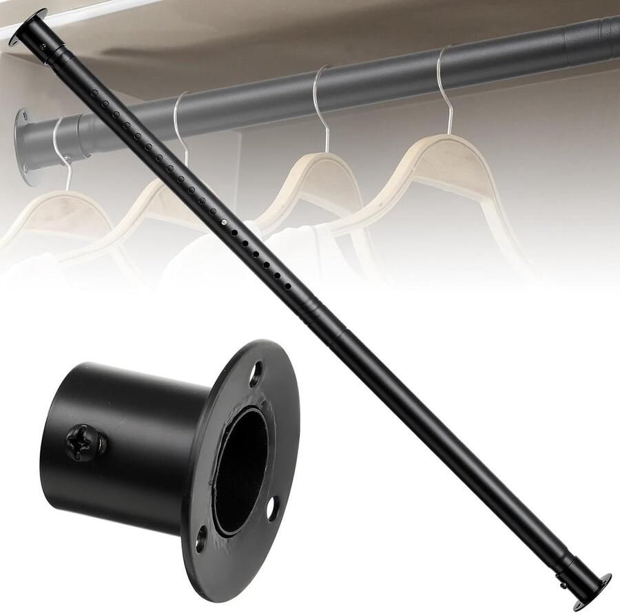 Allecto Plus Kledingrek 40-100 cm Uitschuifbare Kledingstang Kledingrek Kledingkast en Accessoires om Kleding op te Hangen voor Slaapkamer