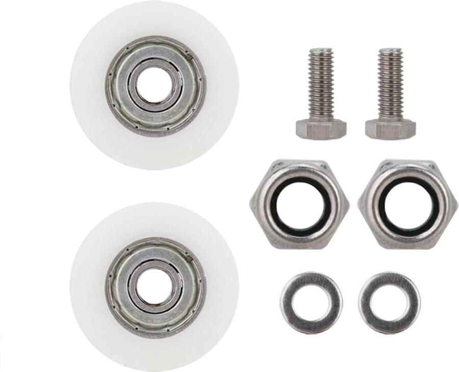 Allecto Plus Universele kasdeurwielen met een diameter van 30 mm voor broeikas en douche Vervangingsset voor thuis badkamer en tuin