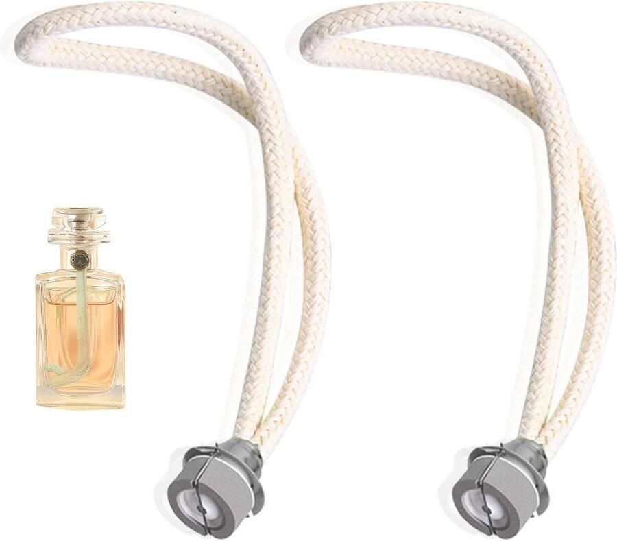 Allecto Plus Universele olielamp vervangende lonten voor aromatherapie-diffusers 2 stuks 18 cm zilverliggende lampen