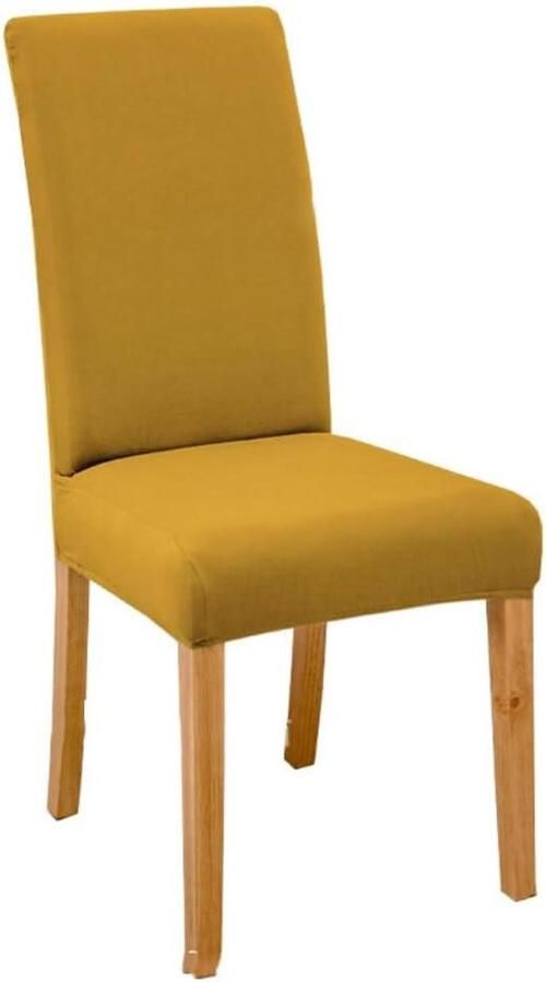 Allecto Plus Universele Stretch Stoelhoezen Set van 2 Donkergeel Voor Eetkamerstoelen Afneembaar en Wasbaar Voor Banket Bruiloft Feest Hotel Eetkamer Decoratie