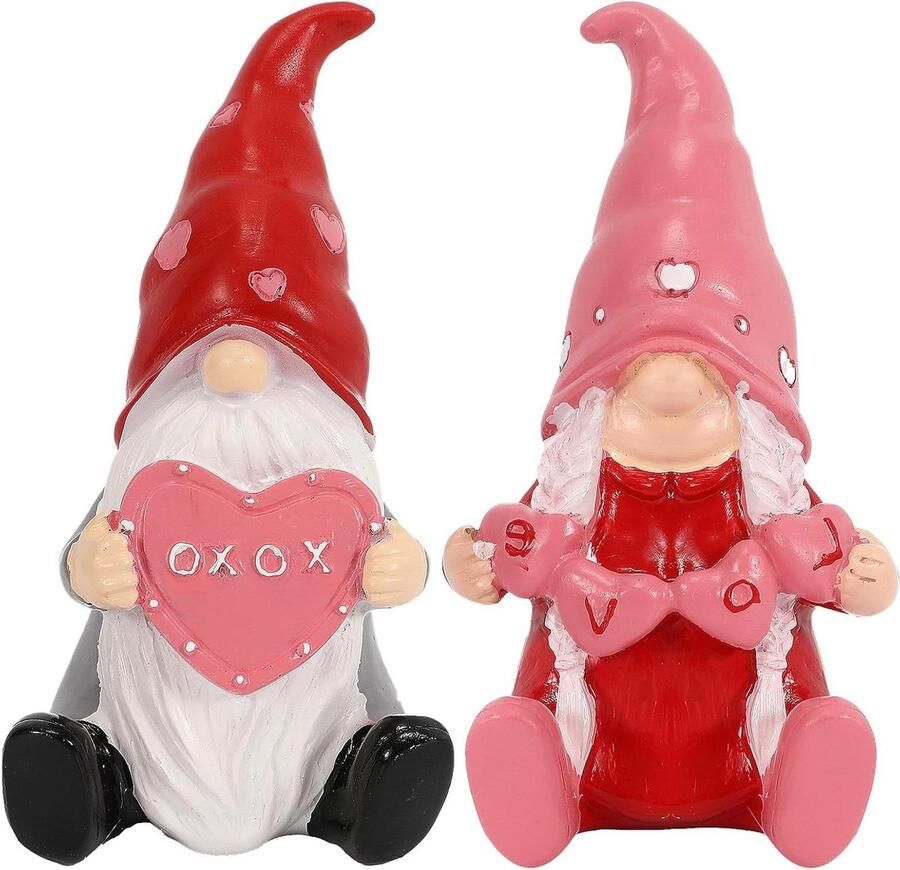 Allecto Plus Valentijnsdag kabouterdecoraties voor thuis liefde elf tafel plank decoratie (2 stuks)