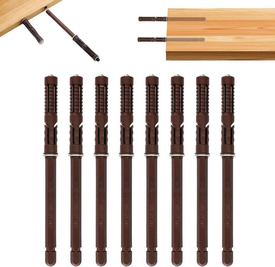 Allecto Plus Verborgen plankhouders hardware rekken zwevende boekenkast wandplanken 8 stuks Ø 10 x 100 mm