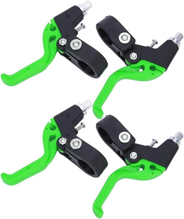 Allecto plus Verstelbare fietsremhendels voor kinderen Nylon remgrepen Groen zwart 22 2 mm stuurdiameter