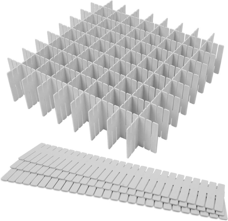 Verstelbare ladeverdelers 16 stuks (Grijs)