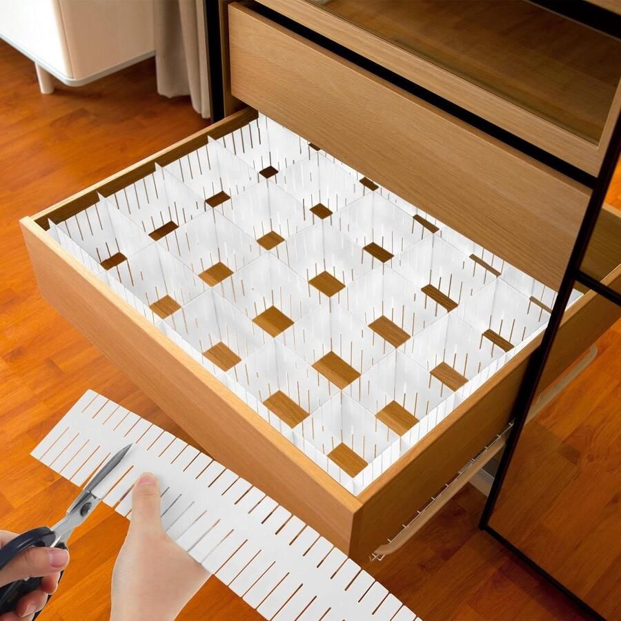 Allecto plus 40 Stuks verstelbare ladeverdelers wit Dressoir Keuken Slaapkamer Kledingkast