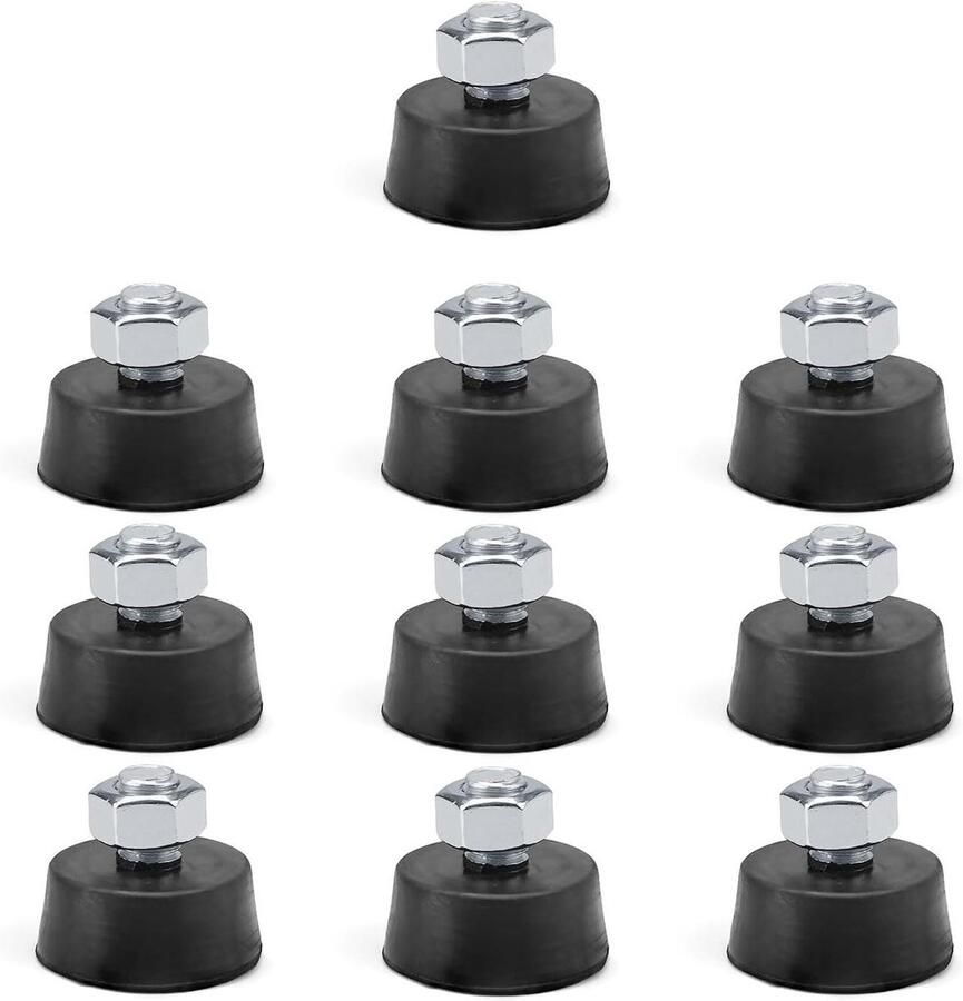 Allecto Plus Verstelbare poten 10 stuks voor meubels antislip zwart geschikt voor tafels kasten stoelen geluidsdempend