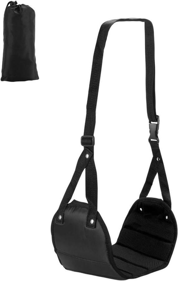 Allecto Premium Verstelbare vliegtuig hangmat voetsteun Draagbare beensteun voor reizen Beste voetsteun Hangmatstoel met opbergtas 1 stuk