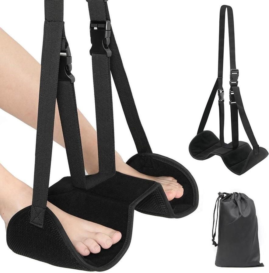 Allecto Plus Verstelbare Voetmat voor Vliegtuigreizen Draagbare Voetsteun voor Comfortabele Vluchten