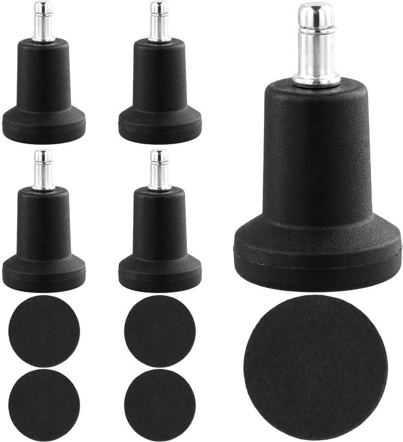 Allecto plus 5 Stuks Vervangende Stoel Glijders Ronde Stopper met Onderstel 50 mm Kantoor Stoel Accessoires