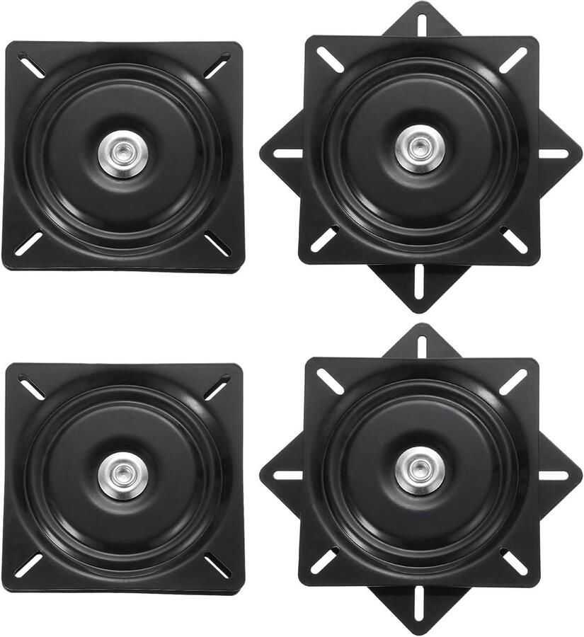 Allecto plus Draaistoel en Barkruk Vervanging Set Zwart 100 kg Capaciteit 4 Stuks