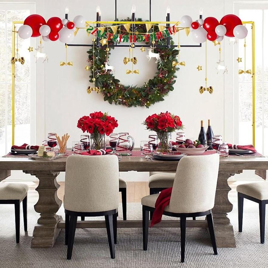 Allecto plus Vierkante tafelstang 26 m frame voor ballonnen Feestelijke tafeldecoratie Stevig ijzeren frame Geschikt voor feestjes tafels en bruiloften 7 cm dikte