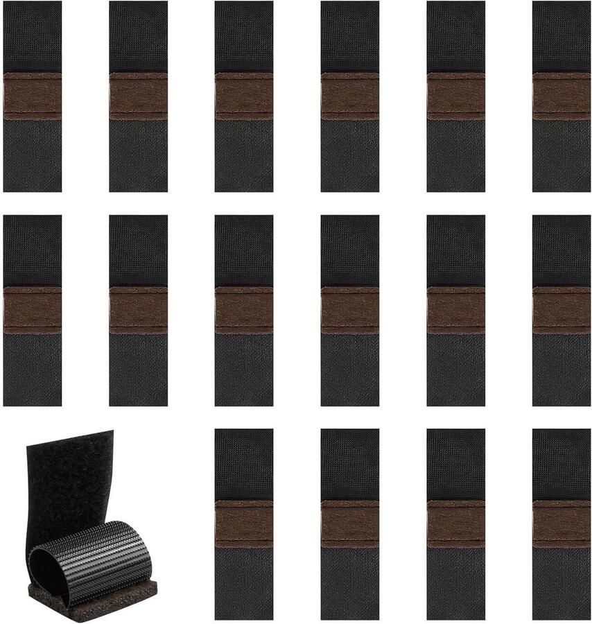 Allecto Plus Vilten Antislipstrips voor Meubels Stoelvoetkussens Meubelbevestigingsstrips Geschikt voor Stoelen Tafels en Meer 16 Stuks Bruin
