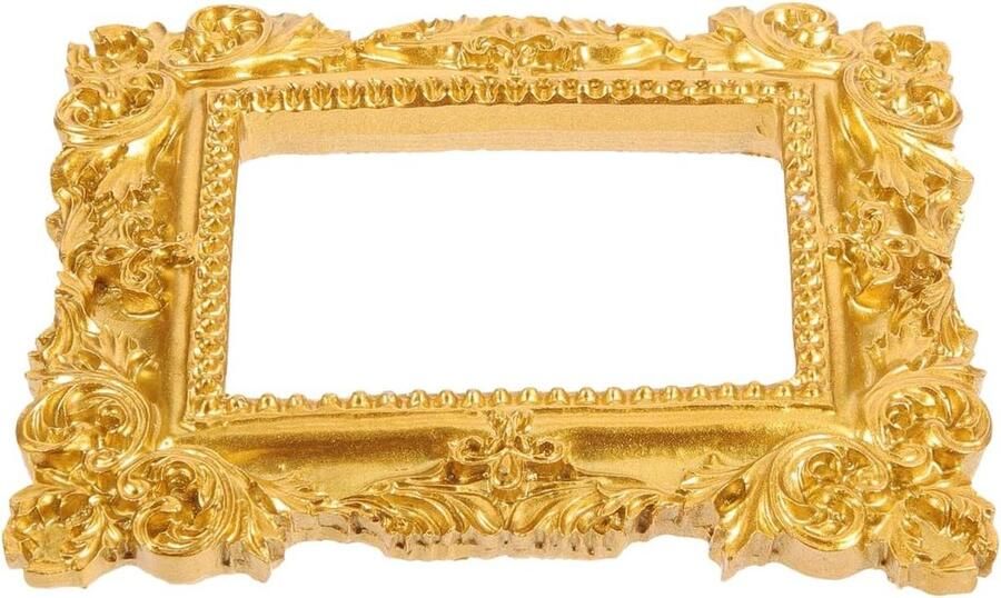Allecto plus Vintage Fotolijstjes Set voor Antiek Retro Decor Hars Mini Frames met Gouden Verfraaiingen Tafel Ornamenten Desktop Nail Art Stuk