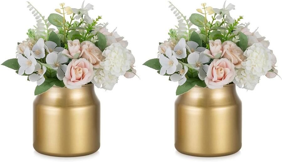 Allecto Plus Vintage Gouden Vaas Set van 2 107cm Hoog Decoratie Bloempotten voor Tafel Kerst en Bruiloft Centerpiece Woonkamer en Tuin Decoratie