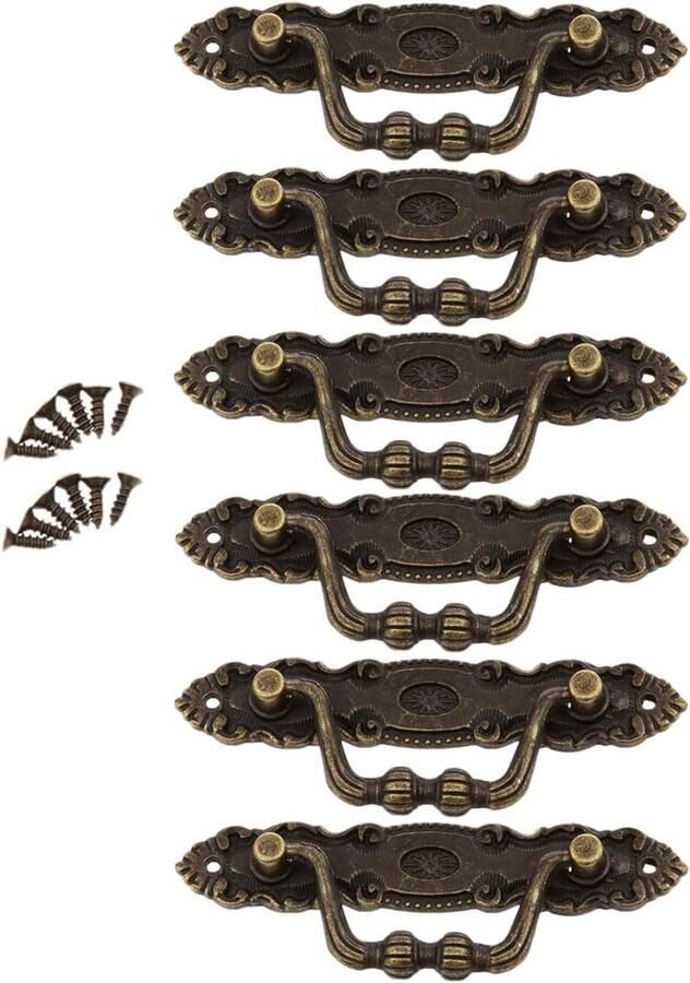 Allecto Plus Vintage IJzeren Handgrepen Meubels Kastlades Kisten Keukenkastmeubels Set van 6 Stuks