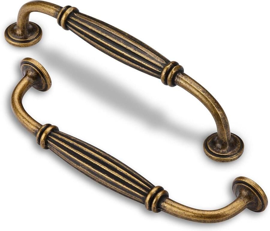Allecto Plus Vintage keukenmeubelhandvat 96mm antiek messing Set van 6 stuks