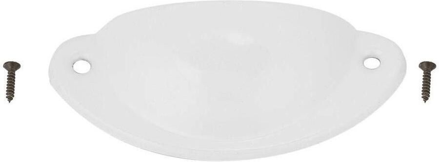 Allecto plus Vintage schelpgrepen voor keukenkasten en meubels (wit) met retro metalen knoppen