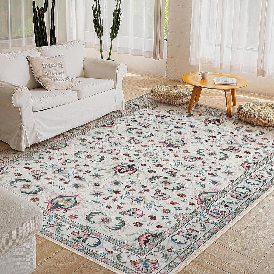 Allecto Plus Vintage Vloerkleed voor Woonkamer en Slaapkamer Zacht en Niet-Pluizend Marokkaans Decor Laagpolig Tapijt Gemakkelijk te Onderhouden