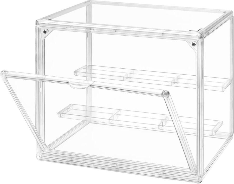 Allecto Plus Vitrinekast van acryl met afneembare planken 27 x 22 x 18 cm Voor figuren en ambachten