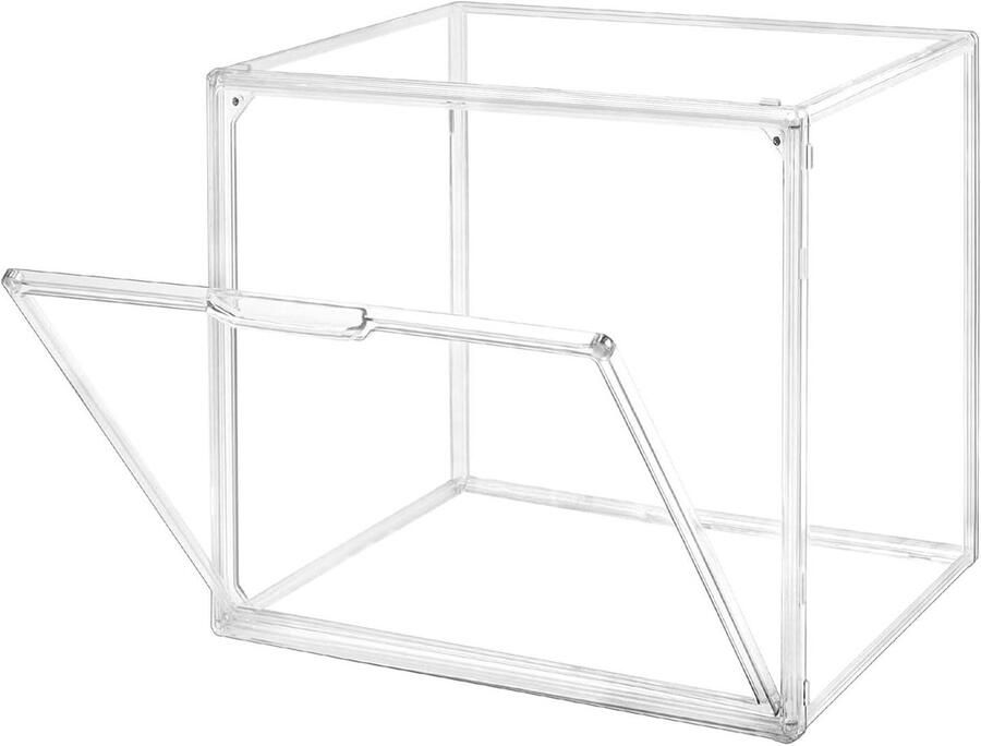 Allecto Plus Vitrinekast voor figuren en ambachten Doorzichtig acryl Stofdicht Stapelbaar Eenvoudig te monteren Afmetingen 36 x 22 x 27 cm