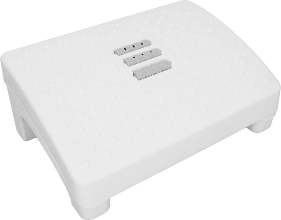 Allecto Plus Voetsteun voor onder bureau met massage roller voor het verlichten van vermoeidheid ergonomische voetsteun met massagefunctie (wit)