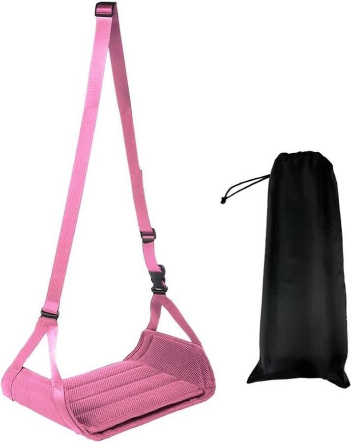 Allecto Plus Voetsteun voor vliegtuig en bus met afneembare plaat Verstelbare riem Reisvoetsteun voor thuiskantoor