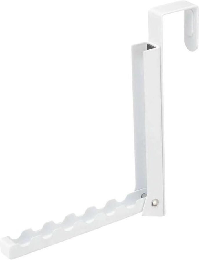 Allecto Plus Vouwdeurhaken voor kledingrek met 6 opvouwbare kapstokken voor boven de deur handtas hoeden sjaals ophangen wit