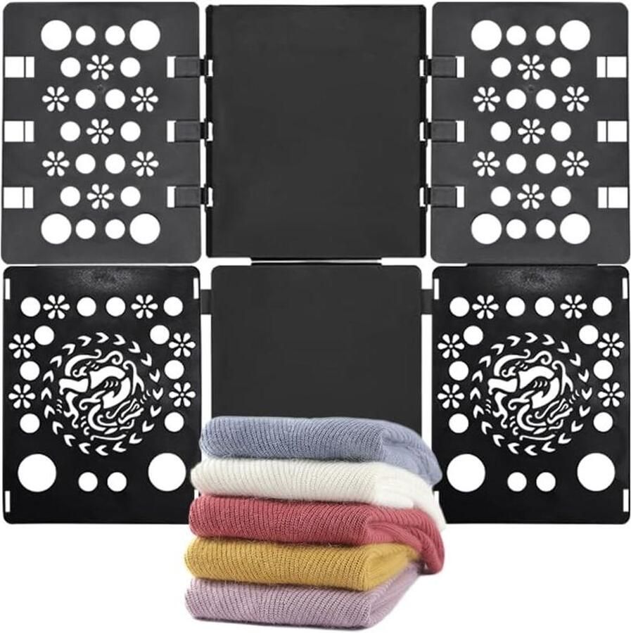 Allecto Plus Vouwplank voor kleding: overhemden broeken T-shirts wasgoed vouwhulp verstelbaar inklapbaar kledingorganizer