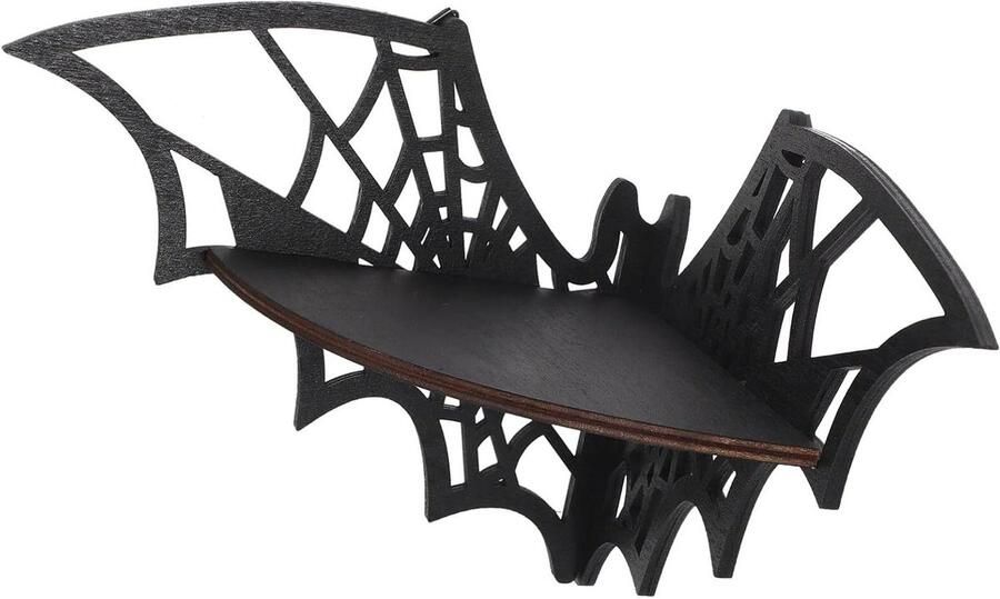 Allecto Plus Kristaldisplay: vleermuisvormige hoekplanken voor wand Zwevend wandrek voor gothic griezelige muurkunst Decoratie voor slaapkamer badkamer keuken